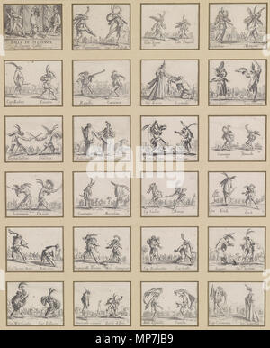 . "Balli di Sfessania" Neapolitanian (danses), komplette Serie von 24 Radierungen (Lieure 279-402), jeweils ca. 7,2 x 9,3 cm, in einem mit Rahmen Passepartout . circa 1622. Jacques Callot (1592-1635) Description French graveur, dessinateur et aquafortiste Date de naissance/décès entre 25 mars 1592 et 21 août 1592 25 mars 1635 Lieu de naissance/décès Nancy Nancy lieu de travail Nancy, Florence, Turin, Rome, Breda, Bruxelles, Paris contrôle d'autorité : Q460124 : VIAF 19687783 ISNI : 0000 0001 2122 9857 ULAN : 500021688 RCAC : n50032190 NLA : 35024962 689 WorldCat Jacques Callot Balli di Sf Banque D'Images