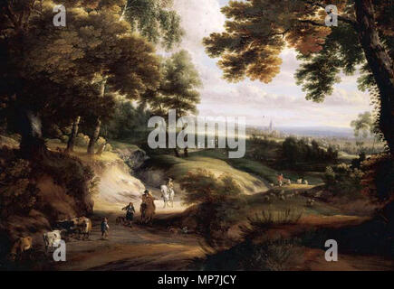 Paysage boisé anglais : seconde moitié du 17e siècle. 689 Jacques d'Arthois - Paysage - WGA01007 Banque D'Images