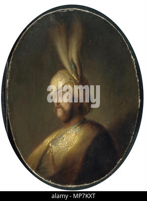 . Anglais : l'homme dans un turban ; portrait d'un gentilhomme, demi-longueur, en costume oriental qui est la même personne connue sous le nom de "père" de Rembrandt. Nederlands : Tronie van een een homme tulband . Entre 1644 et 1669. Jan Adriaensz van Staveren (1613/1614-1669) Noms alternatifs Jan van Staveren, Johan Adriaensz. van Staveren, Johan van Staveren peintre et dessinateur néerlandais Description Date de naissance/décès 1613 ou 1614 29 avril 1669 (enterré) Lieu de naissance/décès Leiden Leiden période de travail, à partir de 1644 jusqu'en 1669 lieu de travail Leiden contrôle d'autorité : Q656776 : 95729199 VIAF ULAN : 5000 Banque D'Images