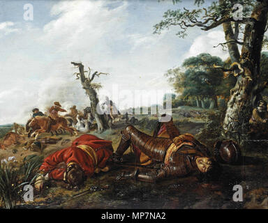 Une escarmouche de cavalerie avec deux soldats tombés . Jan Martszen de Jonge (fl. 1626-1647) Noms alternatifs Jan Martsen de Jonge, Jan Martss de Jonge, Jan de Jonge, Narssen Martsz. Jan de Jonge, Jan Martszen (II), Jan Martsen (II) Description peintre, dessinateur et graveur Date de naissance/décès vers 1609 après 1647 Lieu de naissance Haarlem période de travail, à partir de 1628 jusqu'à 1641 Le lieu de travail de La Haye (1626), Haarlem (1629-1645), Amsterdam (1633-1638), Delft contrôle d'autorité : Q1154135 : 95706426 VIAF ULAN : 500004220 : WGA, Jan MARTSZEN le jeune BPN : 00633606 RKD : 53035699 Jan M Banque D'Images