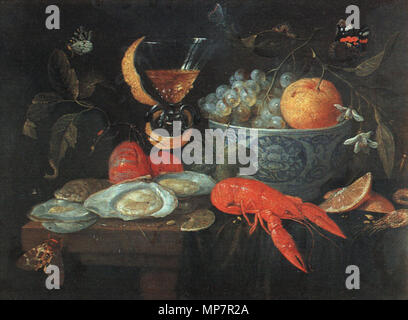 Still-Life avec des fruits et fruits de 1653. 704 Jan van Kessel (I) - Still-Life avec des fruits et les crustacés - WGA12150 Banque D'Images