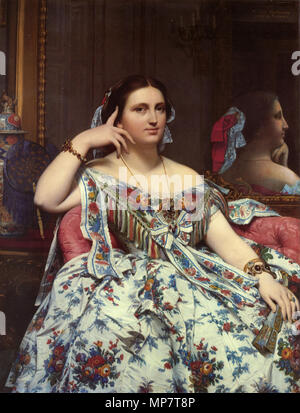 Anglais : Portrait de madame Paul-Sigisbert Moitessier 1856. 709 Jean Auguste Dominique Ingres madame Paul sigisbert moitessier- Banque D'Images