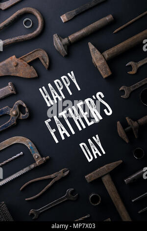 Fête des pères carte de souhaits concept. Mise à plat. Banque D'Images