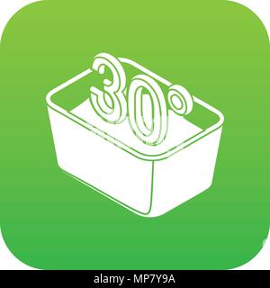 Lavage à la main 30 °C Vecteur vert icône Illustration de Vecteur