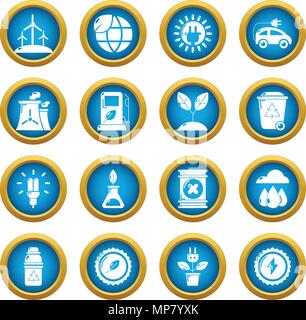 Ecology icons set, le style simple Illustration de Vecteur