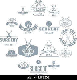 Logo icons set outils de chirurgie, le style simple Illustration de Vecteur