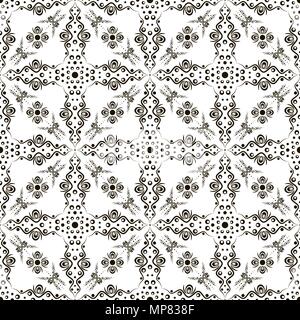 Seamless abstract flower pattern avec tourbillons Illustration de Vecteur