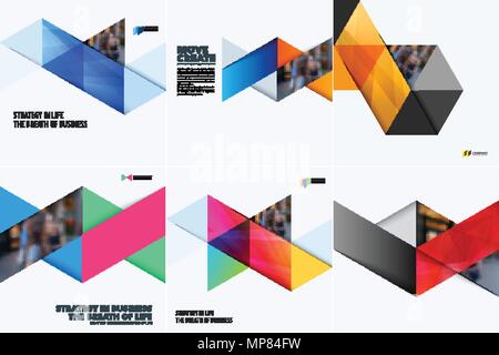 Ensemble de conception moderne des modèles abstraits. Creative business background avec triangles colorés pour la promotion, la bannière, l'impression de marque, fête, célébration, night club Illustration de Vecteur