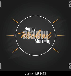 Week-end heureux matin Vector Template Design Illustration de Vecteur