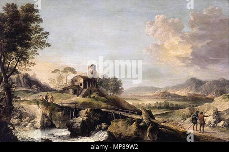 Anglais : paysage pastoral avec les chiffres première moitié du 18ème siècle. 712 Jean-Baptiste Lallemand - paysage pastoral avec les chiffres - WGA12402 Banque D'Images