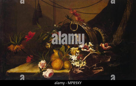 Fruits et fleurs deuxième moitié de 17ème siècle. 713 Jean-Baptiste Monnoyer - des fruits et des fleurs - WGA16150 Banque D'Images