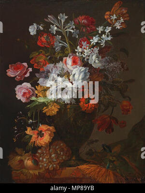 . Anglais : still life de fleurs de roses, de narcisses et d'oeillets . 18e siècle. 713 Jean-Baptiste Morel - Nature morte de fleurs de roses, de narcisses et d'oeillets Banque D'Images