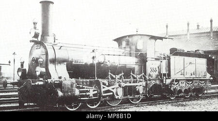 . Deutsch : der Dampflokomotive NOB Bauart D 2/4 Nummer 353. Aufnahme zwischen 1895 und 1903 (Ausrangierung). Georg Wilhelm probablement Hecklau (1872-1905) 932 NOB-D2-4-NR353 Banque D'Images