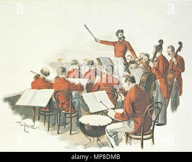 . Le compositeur autrichien Johann Strauss II (1825-1899)- et sa musique à la cour ball. 1888. Theo Zasche (1862-1922), peintre de la description du fils du peintre Josef Zasche ; élève de Ferdinand Laufberger et Julius Viktor Berger à la Kunstgewerbeschule, Vienne. A travaillé pour les magazines : 'Floh', 'Wiener Witzblatt' et 'Wiener Luft" (Vienne), "Lustige Blätter" (Berlin) "Fliegende Blätter" (Munich). Membre de la Wiener Künstlerhaus Date de naissance/décès 18 Octobre 1862 15 novembre 1922 Lieu de naissance/décès Vienne Vienne Autriche lieu de travail contrôle d'autorité : Q15845280 Banque D'Images