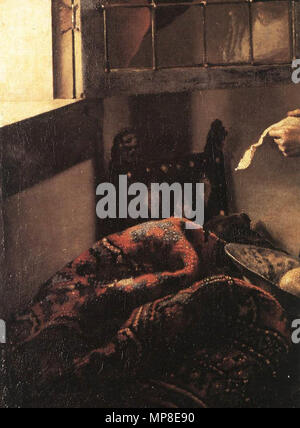 Jeune fille lisant une lettre à une fenêtre ouverte (détail) 1657. 730 Johannes Vermeer - Jeune fille lisant une lettre à une fenêtre ouverte (détail) - WGA24616 Banque D'Images