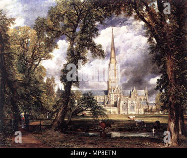 La cathédrale de Salisbury du motif 1823. 731 John Constable - La cathédrale de Salisbury du motif - WGA5201 Banque D'Images