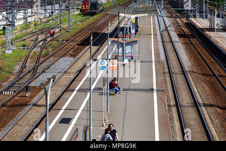 Skhodnya, Russie - Mai 09. En 2018. La gare de d'en haut Banque D'Images