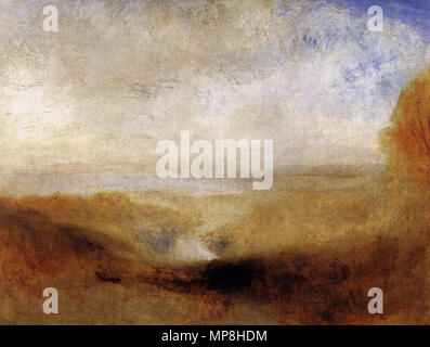 Paysage avec une rivière et une baie dans le contexte entre 1835 et 1840. 742 Joseph Mallord William Turner - Paysage avec une rivière et une baie dans l'arrière-plan - WGA23174 Banque D'Images