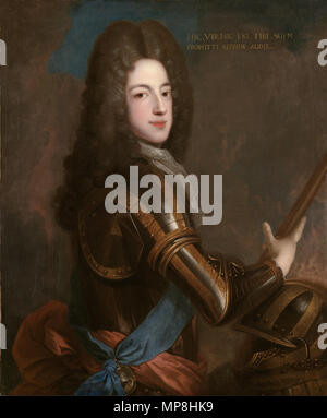 . Portrait de James Francis Edward Stuart . 1705. Atelier de François de Troy 1021 Portrait du Prince James Francis Edward Stuart par François de Troy Banque D'Images