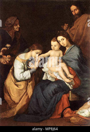 745 José de Ribera - la Sainte Famille avec sainte Catherine - WGA19382 Banque D'Images