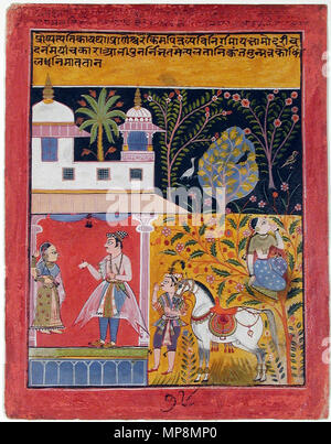 . Anglais : Titre de la série : une guirlande de délices de nom : Rasamanjari Date de création : ca. Affichage 1630 Dimensions : 9 23/32 in. x 7 17/32 in. (24,7 cm x 19,1 cm) de la ligne de crédit : Edwin Binney 3ème Numéro : 1990.593 Collection :  <a href ='http://www.sdmart.org/art/our-collection/asian-art' rel ='nofollow' >Les San Diego Museum of Art </a > . 27 juillet 2001, 15:48:43. Anglais thesandiegomuseumofartcollection Nayaka-Nayika Bheda : 920 (6125094114) Banque D'Images