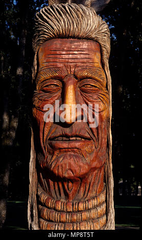 Chef d Kno-Tah Native American sculpture, l'artiste Peter Toth Banque D'Images