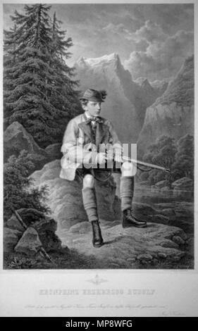 . Deutsch : Rudolf von Österreich-Ungarn (1858-1889), Erzherzog, Kronprinz. Lithographie von Josef Kriehuber, 1874 . 1874. Eigenes Foto von der Originallithographie Albertina (Vienne) 776 Kronprinz Rudolf Litho Banque D'Images