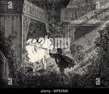 782 La Belle au Bois Dormant - Sixième de six gravures de Gustave Doré Banque D'Images