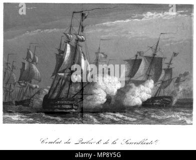 . La lutte entre surveillante et HMS Québec (seulement deux navires ont été impliqués dans cette action, de sorte que la légende de l'image est douteuse ; de plus, et le Québec ont tous deux été surveillante des frégates, pas 2-decker vaisseaux de ligne représentée ici). Illustration de la Marine, par Pacini. . Antoine Léon Morel-Fatio (1810-1871) Noms alternatifs Antoine Morel-Fatio peintre de marine français Description Date de naissance/Décès 17 Janvier 1810 2 mars 1871 Lieu de naissance/décès Rouen Paris 1827-1871 Période de travail lieu de travail en Italie, au Moyen-Orient, en France le contrôle d'autorité : Q3271211 VIAF : 6193892 Banque D'Images