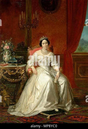 Anglais : Portrait de la reine Marie s'est tenue à la Villa della Regina circa 1853. 786 La Regina Adelaide, La Villa della Regina Banque D'Images