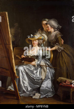 Autoportrait avec deux élèves. Les élèves sont Marie-Gabrielle Capet et carreaux de Rosemond. 1785. 787 Labille-Guiard, Self-portrait avec deux élèves Banque D'Images