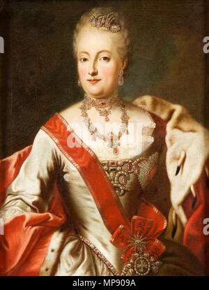 . Anglais : Portrait of Maria Anna Sophia de Saxe (1728-1797), mal identifiés comme portrait de Catherine II de Russie. . 18e siècle. 790 Lampi, cercle d'- Maria Anna Sophia de Saxe Banque D'Images