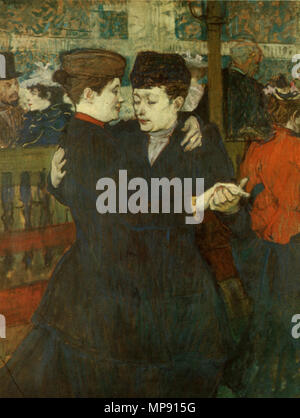 Deutsch : Moulin Rouge, Zwei Frauen tanzende English : Au Moulin Rouge : Les deuxvalseuses Čeština : V Moulin Rouge : Dvě oáza tančí valčík : Anglais au Moulin Rouge : deux femmes valser vers 1892. Lautrec 794 Deux femmes waltzing taille originale Banque D'Images