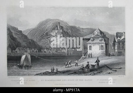 . Anglais : La gravure sur acier montre le village St Goarshausen et les ruines du château de Katz sur le Rhin moyen en Allemagne, photo prise à partir de "Vues du Rhin' par Tombleson (vers 1850) . vers 1840. William Tombleson (1795-1846), graveur et auteur britannique Description Date de naissance/décès 1795 circa 1846 contrôle d'autorité : Q526329 : 4082482 VIAF ISNI : 0000 0000 8083 5323 ULAN : 500007239 RCAC : n89655407 GND : 135842689 1136 WorldCat St Goarshausen Banque D'Images