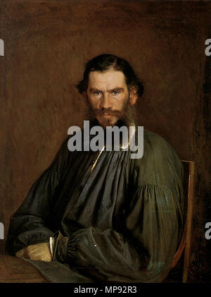 Fédération : "Портрет Л. Н. Толстого" Portrait de Léon Tolstoï English : Portrait de Léon Tolstoï 1873. 802 Léon Tolstoï01 Banque D'Images