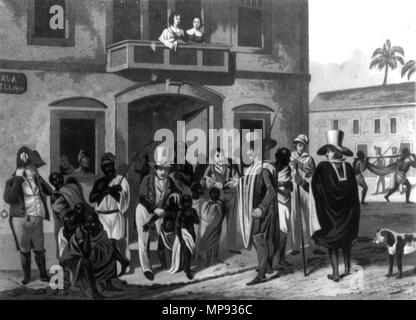 . Anglais : marché aux esclaves à Rio de Janeiro, Brésil. vers 1824. Edward Francis Finden (1791-1857) Alternative Names Edward Handy Description English engraver Date de naissance/décès 30 Avril 1791 9 février 1857 Lieu de naissance/décès Londres St John's Wood, City of Westminster, London Londres lieu de travail contrôle d'autorité : Q5342983 : VIAF 69203697 ISNI : 0000 0000 8149 2991 ULAN : 500077918 RCAC : n87913861 36065449 1128 NLA : WorldCat marché aux esclaves à Rio de Janeiro Banque D'Images