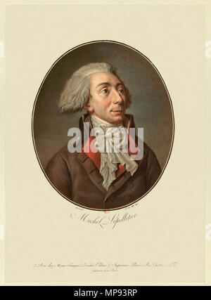 . English : Louis-Michel Lepeletier de Saint-Fargeau (1760-1793), député à la Convention, vote la mort du roi, et est épluché la veille de son exécution (20 janvier 1793). Considéré comme un martyr, il devient une icône de la révolution de ce fait. Anglais : Louis-Michel le Peletier, marquis de Saint-Fargeau (1760-1793), adjoint à la "Convention Nationale", il a voté en faveur de la mort du roi Louis XVI (361 pro, 360 contre). Le 20 janvier 1793, la veille de l'exécution du roi, Le Peletier a été assassiné. Il était donc considéré comme martyr, et devint célèbre pour la révolution. . 1 Banque D'Images