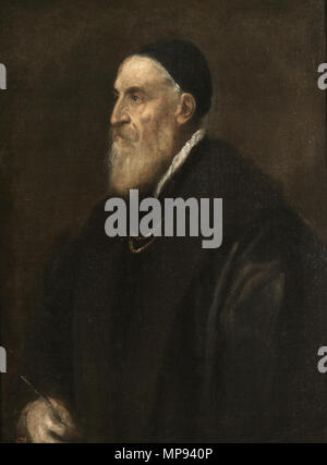 P00407A01NF2007 Autoportrait . Español : Autorretrato del Pintor italiano Tiziano Vecellio (ch. 1490-1576), más conocido como Tiziano. . Vers 1562. 1227 Vecellio Tiziano - autoritratto di Gregorio Banque D'Images