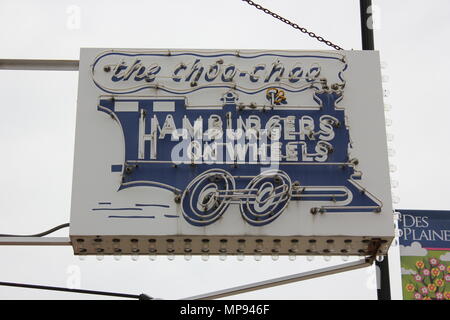 Le CHOO CHOO Restaurant de renom d'origine à des Plaines, Illinois. Banque D'Images