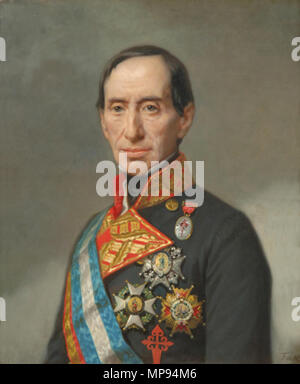 . Teniente General José Manuel de Goyeneche y Barreda. Primer Conde de Guaqui. Cuadro de Federico de Madrazo. 19e siècle. Federico de Madrazo y Kuntz (1815-1894) Peintre, lithographe Description Spanish-Italian, écrivain et directeur de musée Date de naissance/Décès 9 Février 1815 10 juin 1894 Lieu de naissance/décès lieu de travail Madrid Rome Madrid, Rome contrôle d'autorité : Q1345186 : VIAF 41993001 ISNI : 0000 0000 6636 676X ULAN : 500012679 RCAC : nr95018886 35506854 1165 NLA : WorldCat Teniente General José Manuel de Goyeneche Banque D'Images