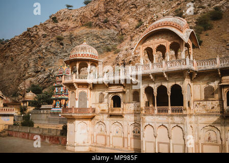 Visiter Galta Ji, le temple aux singes à Jaipur, Inde Banque D'Images