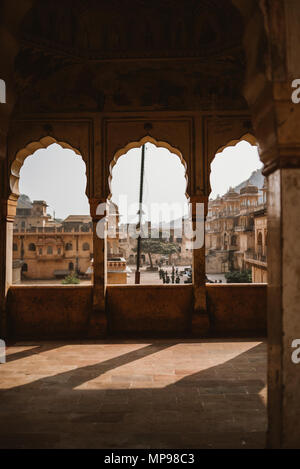 Visiter Galta Ji, le temple aux singes à Jaipur, Inde Banque D'Images