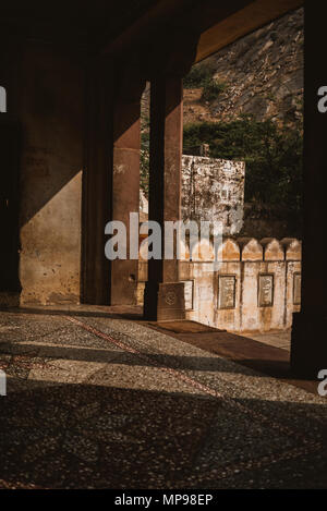 Visiter Galta Ji, le temple aux singes à Jaipur, Inde Banque D'Images