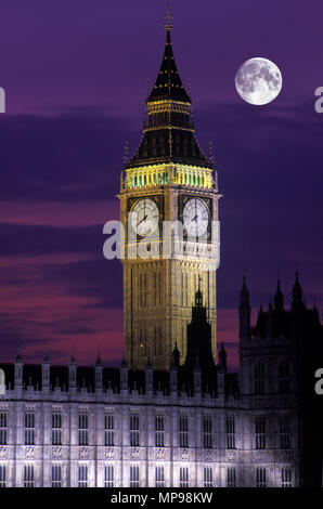 Historique 1988 BIG BEN HOUSES OF PARLIAMENT LONDON ENGLAND UK Banque D'Images