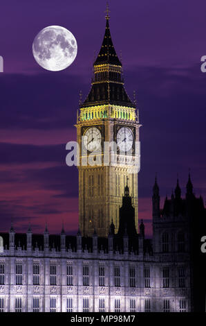 Historique 1988 BIG BEN HOUSES OF PARLIAMENT LONDON ENGLAND UK Banque D'Images