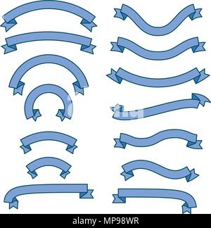 Ensemble de rubans, ruban bleu collection de bannières, vector illustration Illustration de Vecteur