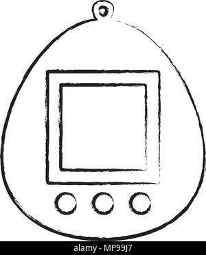 Tamagotchi icône sur fond blanc, vector illustration Illustration de Vecteur