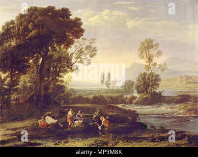 Anglais : Paysage avec le repos en vol vers l'Egypte Paysage avec reste en fuite en Egypte 1647. 820 018 Claude Lorrain Banque D'Images