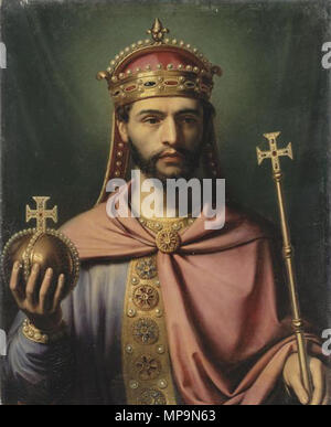 English : Louis Ier dit le Pieux (778-840), empereur d'Occident . English : Commandé par Louis-Philippe pour le musée historique de Versailles en 1837 . 1837. 823 Louis le Pieux Banque D'Images