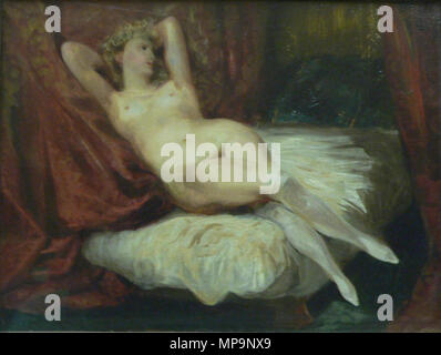 Etude de femme nue, couchée sur un divan, dit la femme aux bas blancs'.[1] TITRE ALTERNATIF(s) : La femme aux bas blancs. vers 1830 (1825-1832). 827 Louvre-peinture-francaise-p1020297